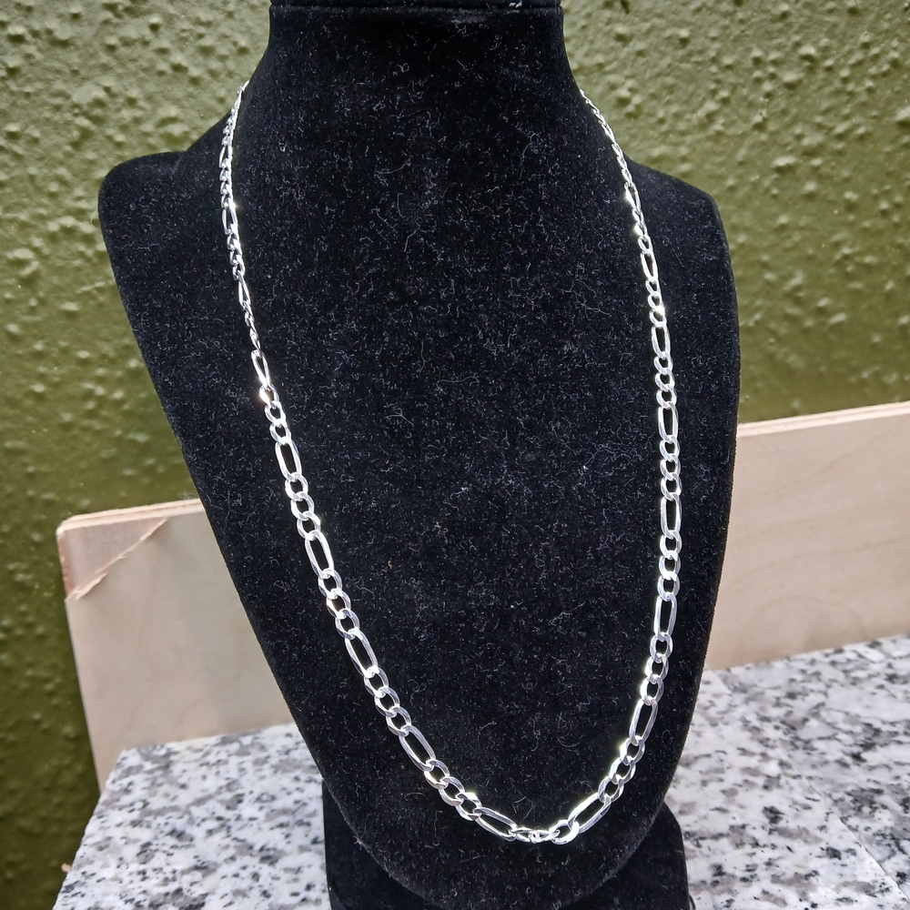 Italian Solid Sterling Silver Figaro Link Chain